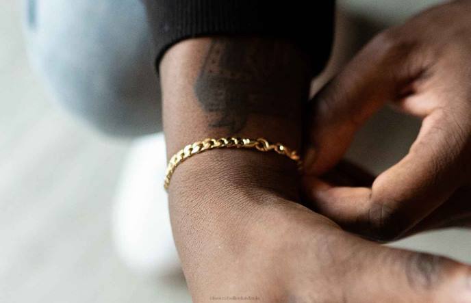 Oliver Cabell 4mm Cuban Chain Bracelet Men PJDR226 Accessories Gold