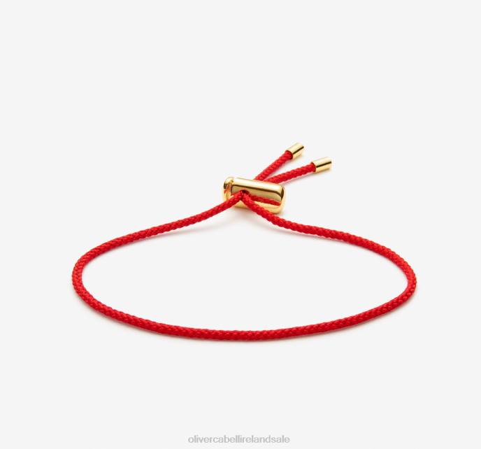 Oliver Cabell Cameron Cord Bracelet Men PJDR192 Accessories Red/Gold