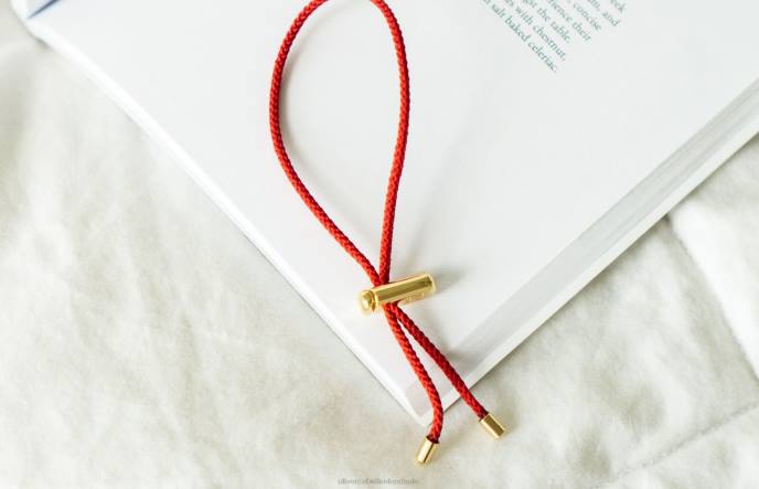 Oliver Cabell Cameron Cord Bracelet Men PJDR192 Accessories Red/Gold