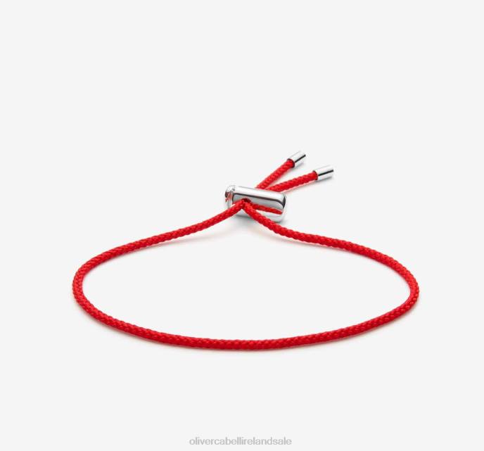 Oliver Cabell Cameron Cord Bracelet Men PJDR205 Accessories Red/Silver