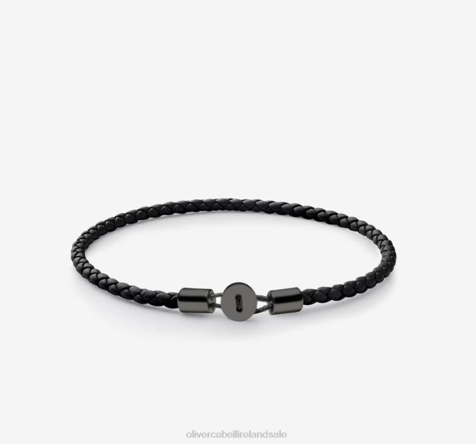 Oliver Cabell Gordon Leather Bracelet Men PJDR218 Accessories Black