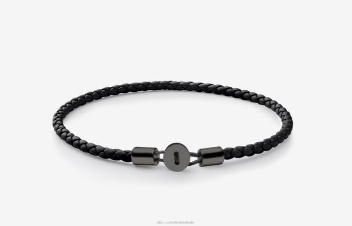 Oliver Cabell Gordon Leather Bracelet Men PJDR218 Accessories Black