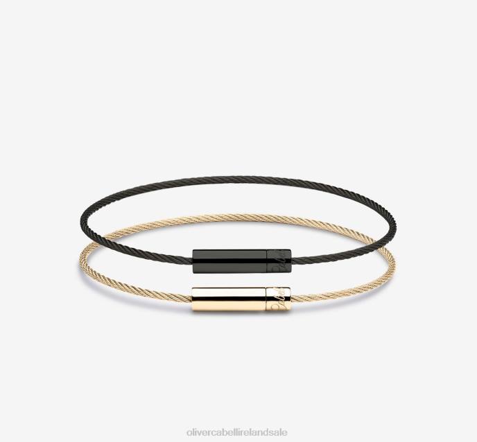 Oliver Cabell Michael Cable Bracelet Set Men PJDR199 Accessories Black/Gold