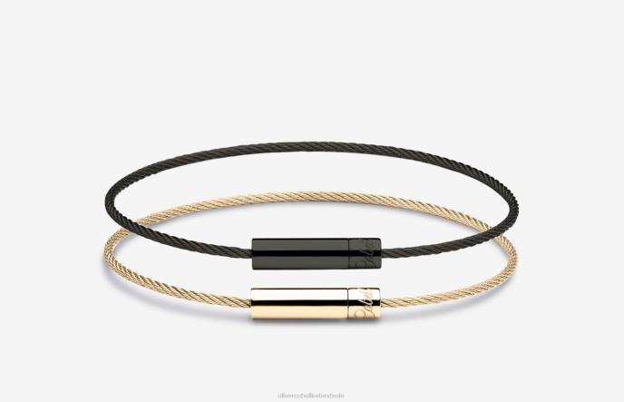Oliver Cabell Michael Cable Bracelet Set Men PJDR199 Accessories Black/Gold