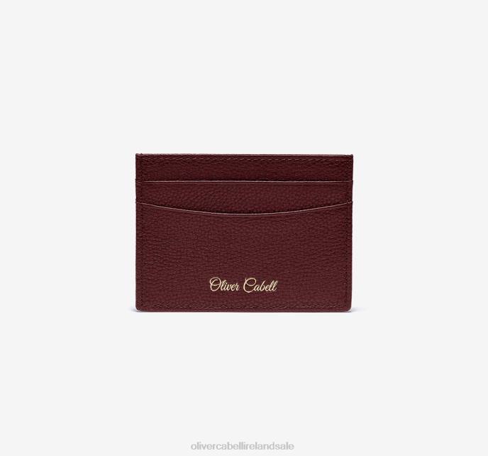 Oliver Cabell OC Leather Card Holder Men PJDR236 Accessories Burgundy