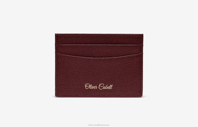 Oliver Cabell OC Leather Card Holder Men PJDR236 Accessories Burgundy