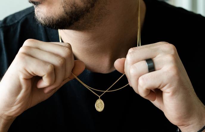 Oliver Cabell Dove Pendant Necklace Men PJDR209 Accessories Gold