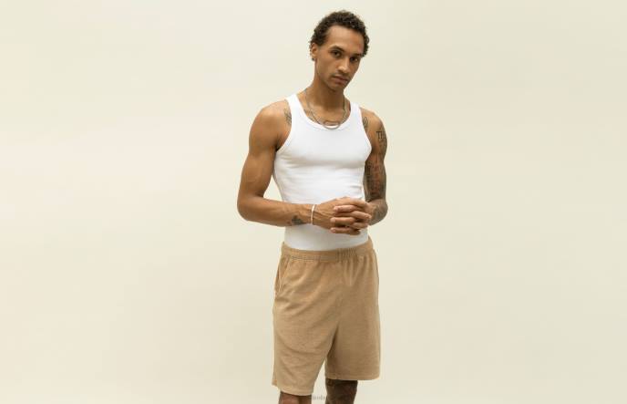 Oliver Cabell LA Capsule Terry Cloth Shorts Men PJDR242 Clothes Mojave