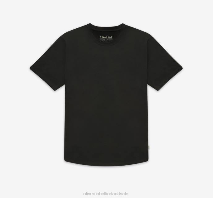 Oliver Cabell Curved Hem Tee Men PJDR246 Clothes Black