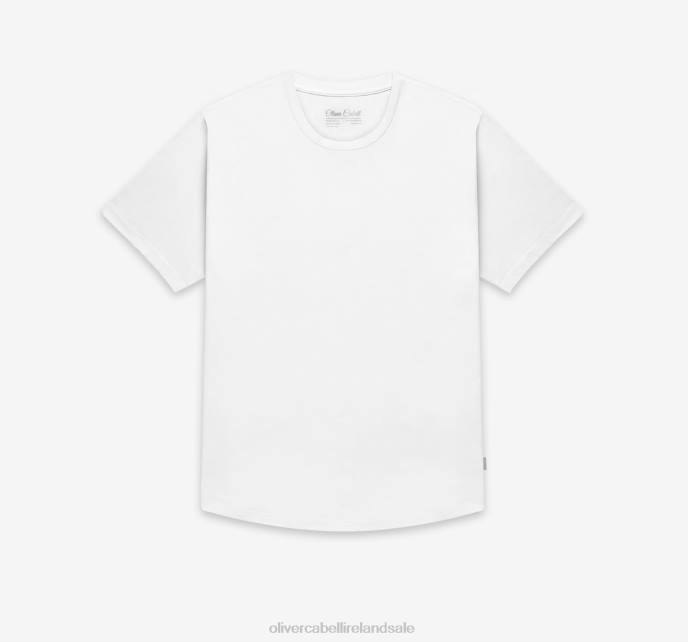 Oliver Cabell Curved Hem Tee Men PJDR247 Clothes White