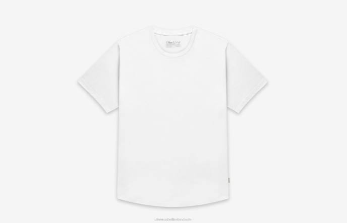 Oliver Cabell Curved Hem Tee Men PJDR247 Clothes White