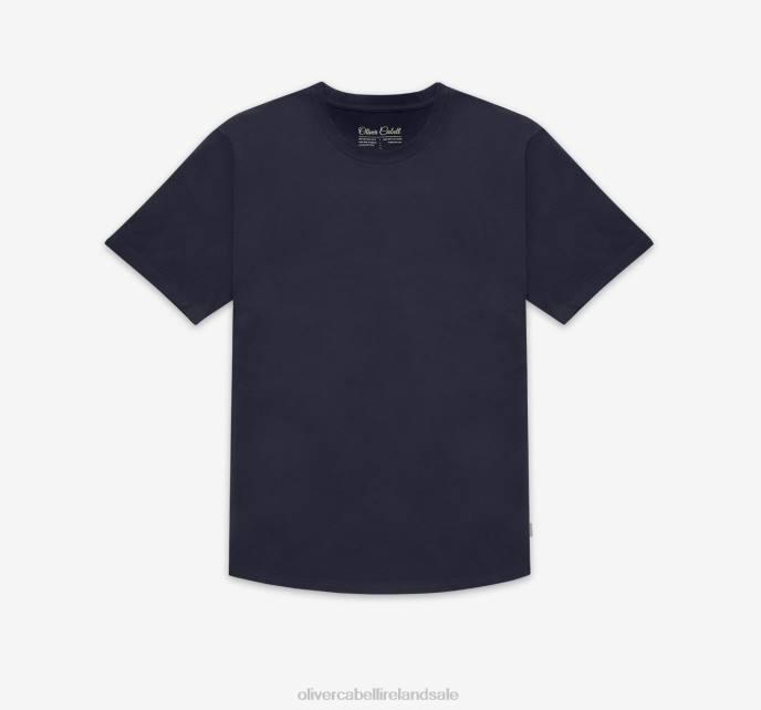 Oliver Cabell Curved Hem Tee Men PJDR249 Clothes Navy