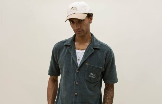 Oliver Cabell LA Capsule Terry Cloth Button-Up Men PJDR243 Clothes Yosemite