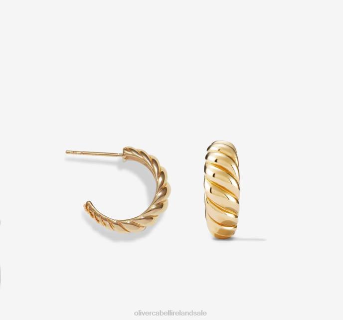 Oliver Cabell Croissant Hoops Women PJDR444 Accessories Gold