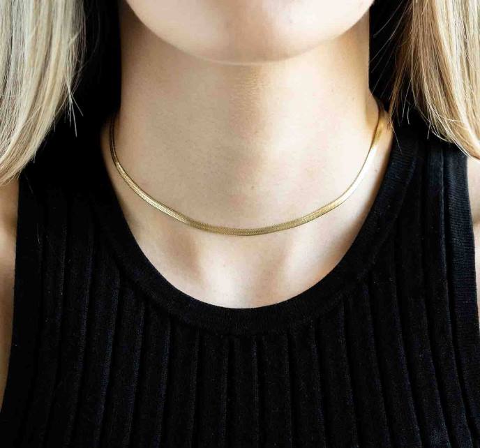 Oliver Cabell Herringbone Choker Women PJDR426 Accessories Gold