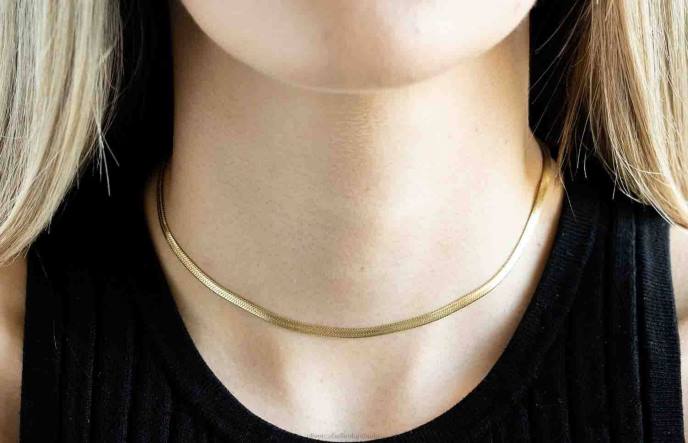 Oliver Cabell Herringbone Choker Women PJDR426 Accessories Gold