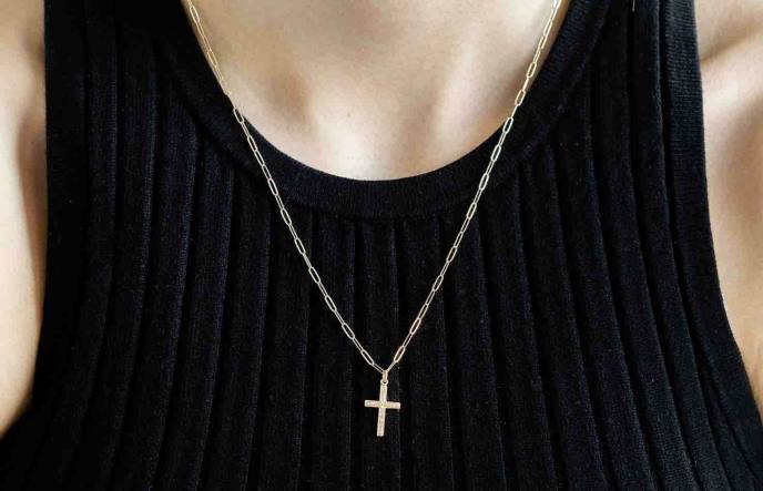 Oliver Cabell Cross Necklace Women PJDR432 Accessories Gold